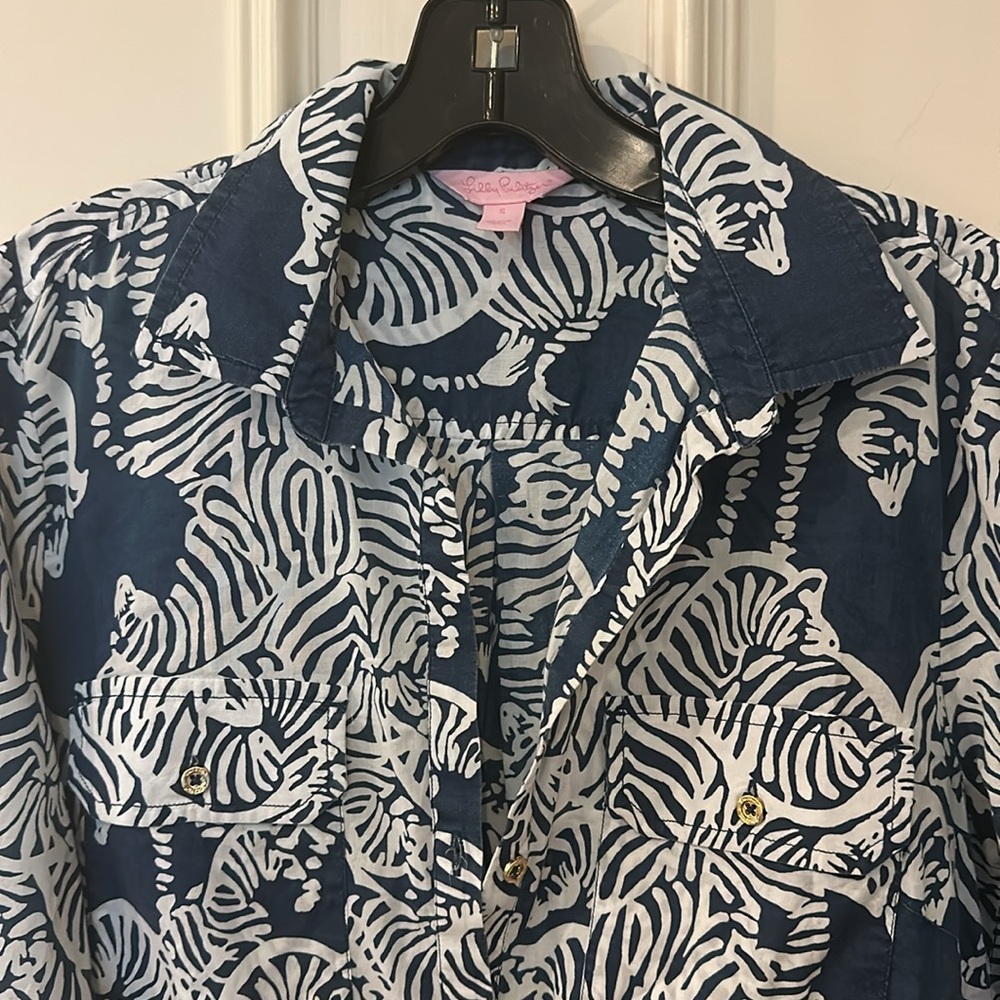 Lily Pulitzer Zebra Print Lightweight Popover Siz… - image 3